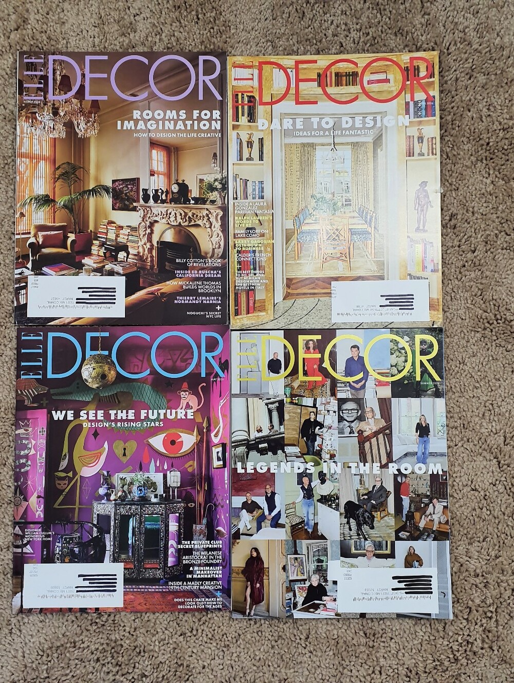 ELLE DECOR Magazine Lot of 4 Mar - Summer 2026 Issues Rooms for Imagination